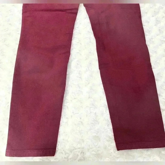Vanilla Star Juniors Mid Rise Skinny Burgundy Jeans - Picture 7 of 11